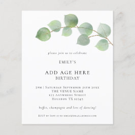 バジェットユーカリプタスアニージュバースデーパーティー招待状