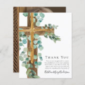 バジェットユーカリプタスクロス悔やみや弔慰サンキューカード (正面/裏面)