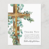バジェットユーカリプタスクロス悔やみや弔慰サンキューカード (正面)