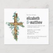 バジェットユーカリプタスクロス結婚式招待状 (正面)