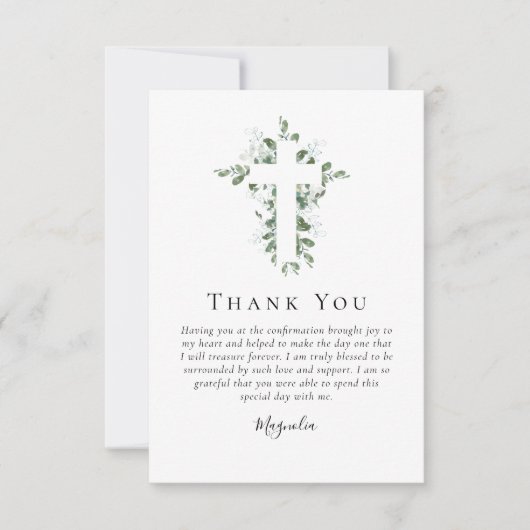 バジェットユーカリプタスクロス |ご確認ありがとうございます ノートカード (正面)