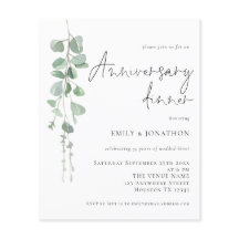 バジェットユーカリプタススクリプトアニバーサリーディナー招待状