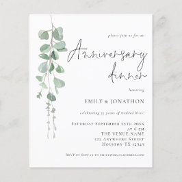 バジェットユーカリプタススクリプトアニバーサリーディナー招待状