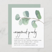 バジェットユーカリプタススクリプト婚約パーティ招待状 (正面/裏面)