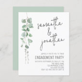 バジェットユーカリプタススクリプト婚約招待状 (正面/裏面)