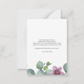 バジェットユーカリプタスハンドレタ結婚ーの感謝 ノートカード (裏面)