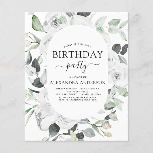 バジェットユーカリプタスバースデーパーティーフローラバラ チラシ (正面)