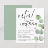 バジェットユーカリプタスバーチャル結婚式招待状 (正面/裏面)