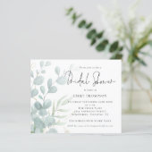 バジェットユーカリプタスパウダーブルーブライダルシャワー招待状 (スタンド正面)