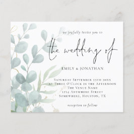 バジェットユーカリプタスパウダーブルー結婚式招待状