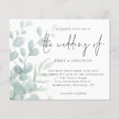 バジェットユーカリプタスパウダーブルー結婚式招待状 (正面)