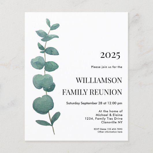 バジェットユーカリプタスファミリー懇親会招待状 (正面)