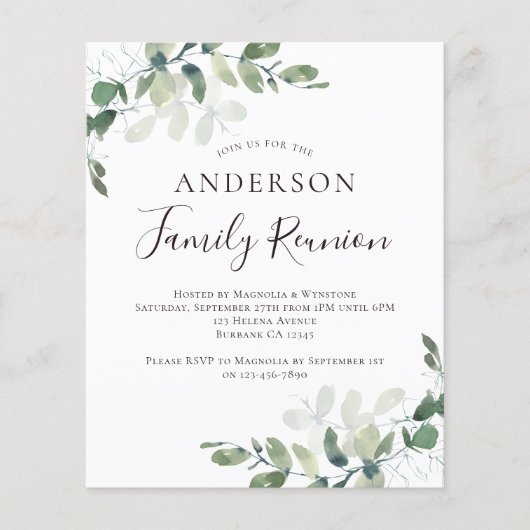 バジェットユーカリプタスファミリー懇親会招待状 (正面)