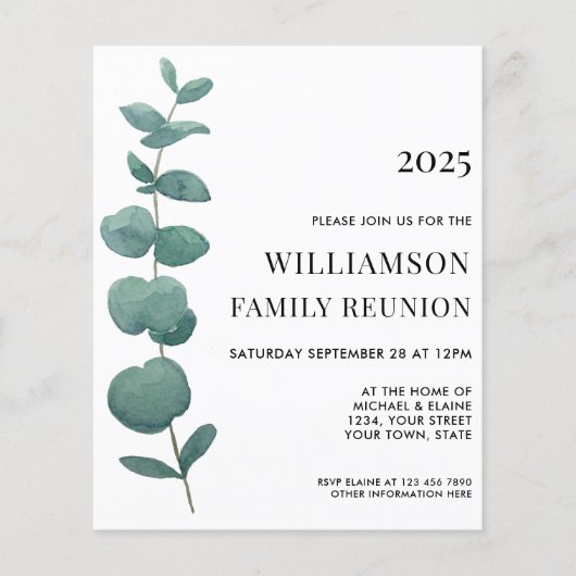 バジェットユーカリプタスファミリー懇親会招待状 (正面)