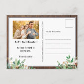 バジェットユーカリプタスファーザーズデイ招待状 ポストカード (裏面)