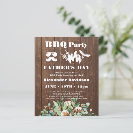 バジェットユーカリプタスファーザーズデイBBQパーティー招待状 (スタンド正面)