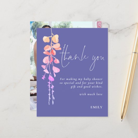 バジェットユーカリプタスベビーシャワー薄紫感謝していフォト (正面/裏面インサイチュ)