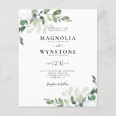 バジェットユーカリプタスボタニカル結婚式招待状 (正面)