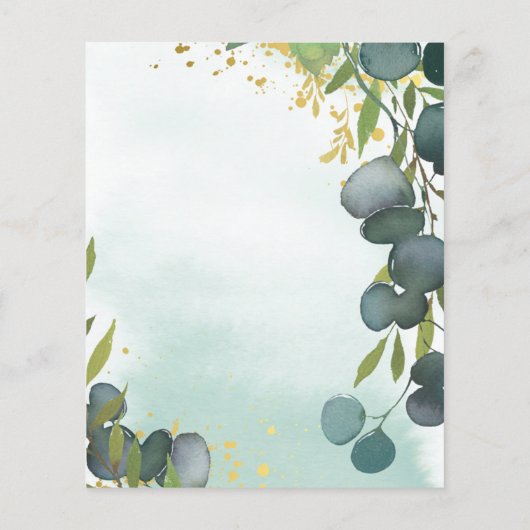 バジェットユーカリプタスボタニカル結婚式招待状 (裏面)