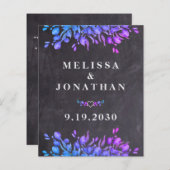 バジェットユーカリプタス葉石板QRコード結婚ズイン (正面/裏面)