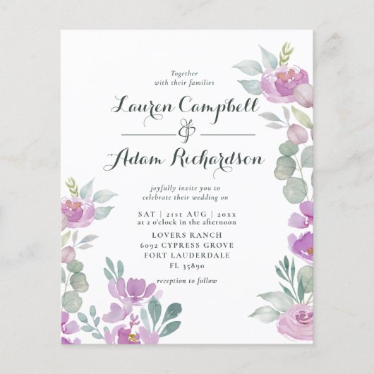 バジェットユーカリプトゥスウォーターカラーピンク結婚ズ (正面)