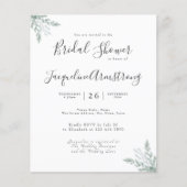 バジェットユーカリプトゥスウォーターカラーブライダルシャワー チラシ (正面)