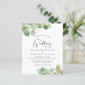 バジェットユーカリプトゥスウォーターカラー結婚式招待状 (スタンド正面)