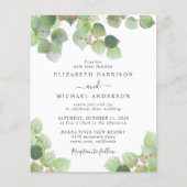 バジェットユーカリプトゥスウォーターカラー結婚式招待状 (正面)