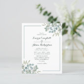 バジェットユーカリプトゥスウォーターカラー結婚式招待状 (スタンド正面)