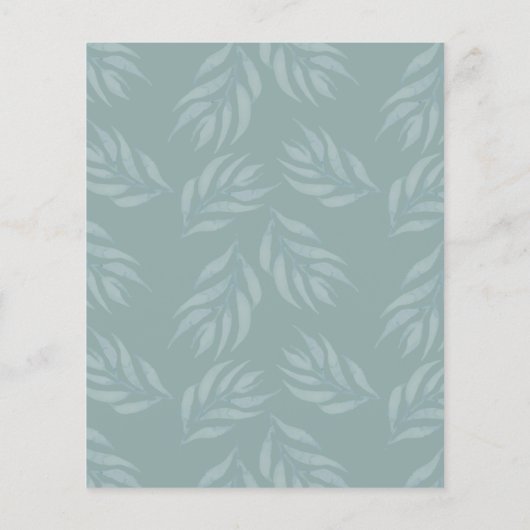 バジェットユーカリプトゥスウォーターカラー結婚式招待状 (裏面)