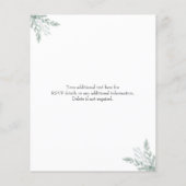 バジェットユーカリプトゥスウォーターカラー結婚式招待状 チラシ (裏面)