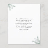 バジェットユーカリプトゥスエレガントウェディング招待状フライヤー チラシ (裏面)