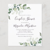 バジェットユーカリプトゥスカップルのシャワー招待状 (正面)