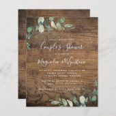 バジェットユーカリプトゥスカップルのシャワー招待状 (正面/裏面)