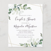 バジェットユーカリプトゥスカップルのシャワー招待状 (正面)