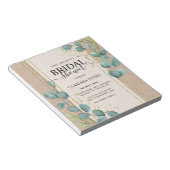 バジェットユーカリプトゥスクラフトブライダルシャワー招待状 ノートパッド (アングル)