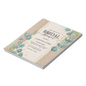 バジェットユーカリプトゥスクラフトブライダルシャワー招待状 ノートパッド (回転)