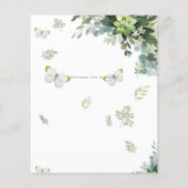 バジェットユーカリプトゥスグリーンリーリーフ結婚ボタニカル チラシ (裏面)