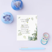 バジェットユーカリプトゥスグリーンリーリーフ結婚ボタニカル チラシ (シングル)