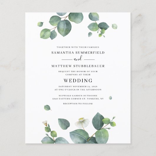 バジェットユーカリプトゥスグリーンリー植物学結婚院 (正面)