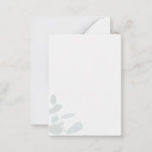 バジェットユーカリプトゥスグリーンリー金ゴールドフレームありがとう ノートカード (裏面)