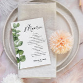 バジェットユーカリプトゥスグリーン葉メニューカード