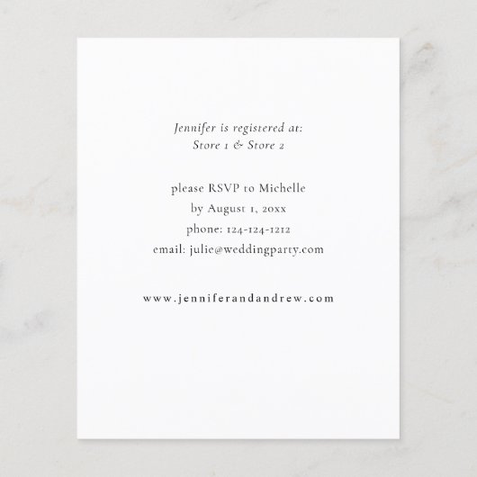 バジェットユーカリプトゥスグロー金ゴールドグリーンブライダルシャワー (裏面)