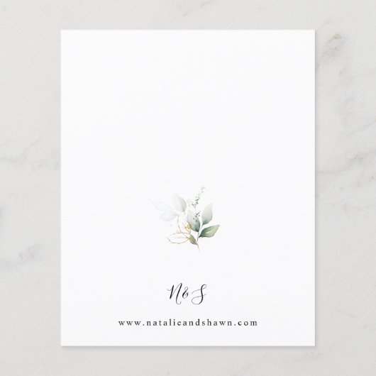 バジェットユーカリプトゥスグロー金ゴールドグリーン結婚リー チラシ (裏面)