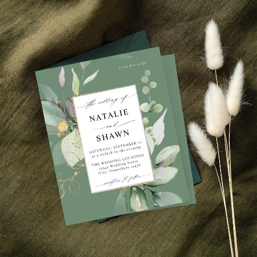 バジェットユーカリプトゥスグロー金ゴールド結婚グリーンリーズオリーブ