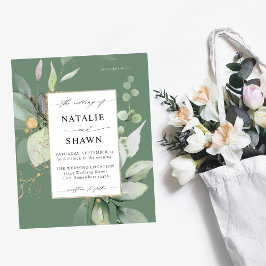 バジェットユーカリプトゥスグロー金ゴールド結婚グリーンリーズオリーブ チラシ