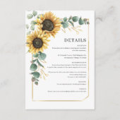 バジェットユーカリプトゥスサンフラワー結婚ズ詳細 エンクロージャーカード (正面)