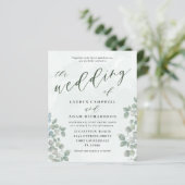 バジェットユーカリプトゥスセージグリーン結婚式招待状 (スタンド正面)