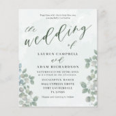 バジェットユーカリプトゥスセージグリーン結婚式招待状 (正面)