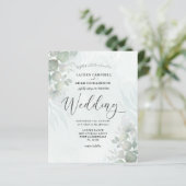 バジェットユーカリプトゥスセージグリーン結婚式招待状 (スタンド正面)